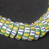 Beautiful African glass beads, chevron stripped spacer beads