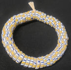 African glass beads, chevron stripped spacer beads - Aadampo