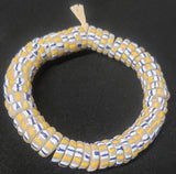 African glass beads, chevron stripped spacer beads