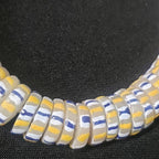 African glass beads, chevron stripped spacer beads - Aadampo