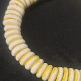 African glass beads, two-tone flat spacer beads.