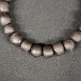 African glass beads, 22 black Krobo beads for jewelry design