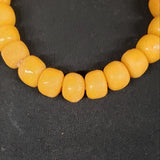 African glass beads, 23 yellow Krobo beads for jewelry design