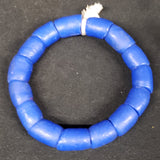 Chunky African glass beads. Blue Krobo beads for jewelry making. Large holes beads.