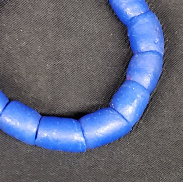 Chunky African glass beads. Blue Krobo beads for jewelry making. Large holes beads.