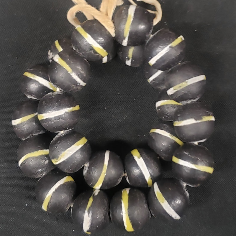 African bead, large Krobo glass bead ball for pendant.