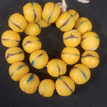 African bead, large Krobo glass bead ball for jewelry making. - Aadampo