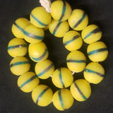 African glass bead, chunky Krobo bead ball for jewelry making.