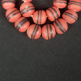 Chuncky African glass bead, Ghana Krobo bead ball for jewelry making.