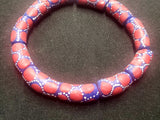African beads, Ghana painted glass beada, beading beads for jewelry making,  AAB# 1571