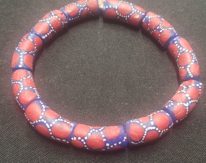 African beads, Ghana painted glass beada, beading beads for jewelry making,  AAB# 1571