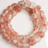 African Recycled Glass Beads, Red and Clear Krobo Beads