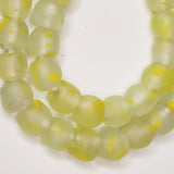 African Recycled Glass Beads - Clear and Yellow Krobo Beads