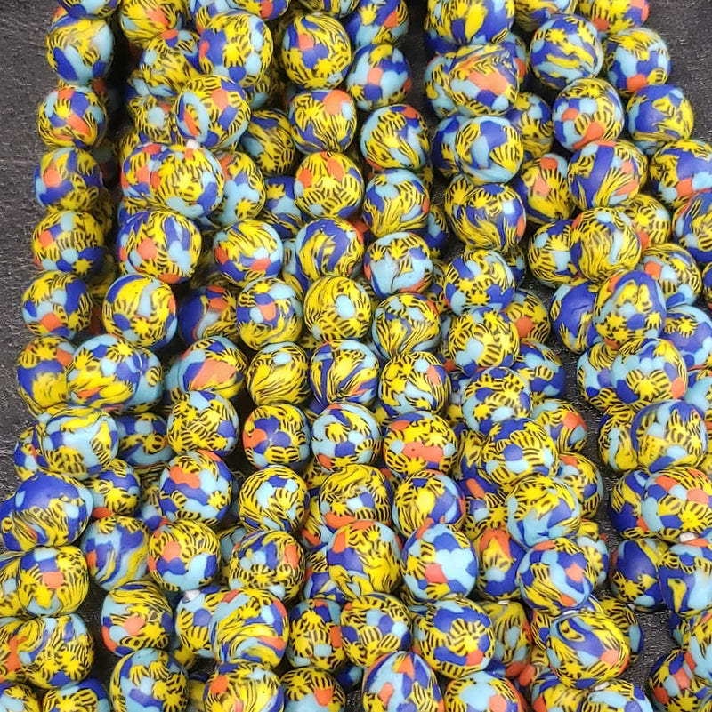 African Recycled Glass Beads - Round Beads for Handmade Jewelry Diy Crafts