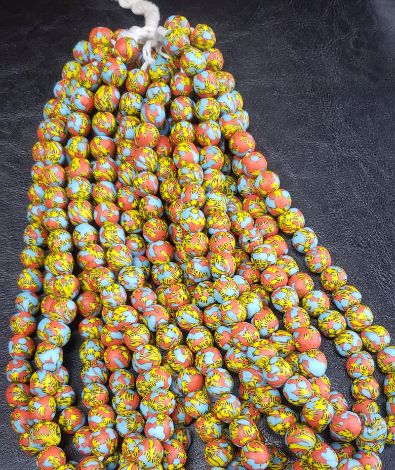 African Recycled Glass Beads - Round Beading Beads for Jewelrymakers