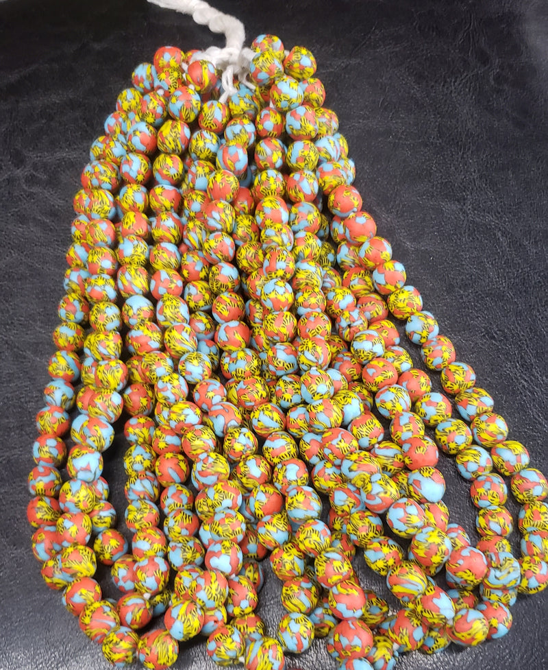 African Recycled Glass Beads - Round Beading Beads for Jewelrymakers