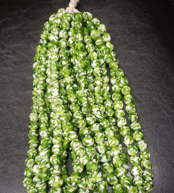African Recycled Glass Beads, Round Krobo Beads for  Statenent Jewely