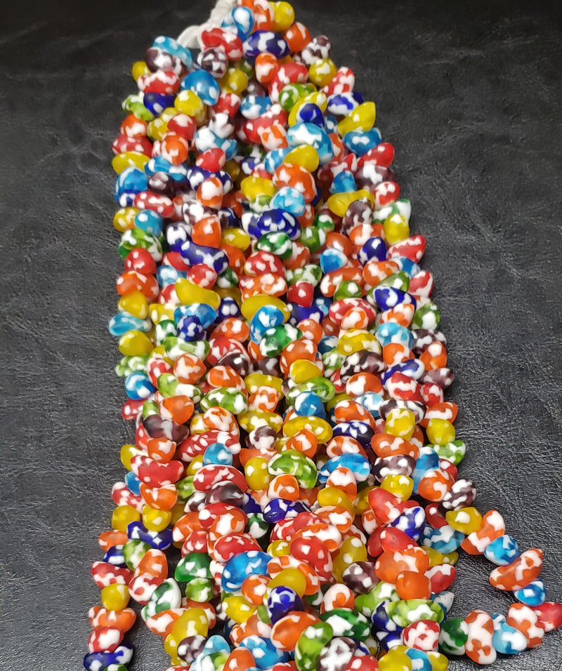 African Glass Beads - Fancy Canoe Shaped Beads for Statement Jewelry Arts & Crafts