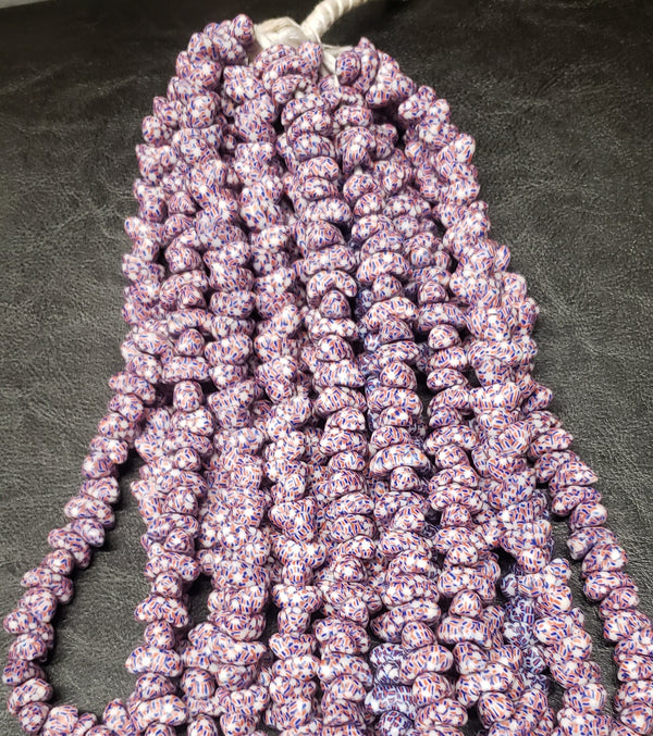 African Glass Beads - Fancy Canoe Shaped Beads for Statement Jewelry Arts & Crafts