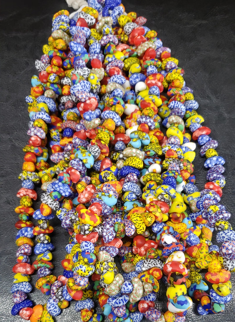 African Glass Beads - Fancy Canoe Shaped Beads for Statement Jewelry Arts & Crafts