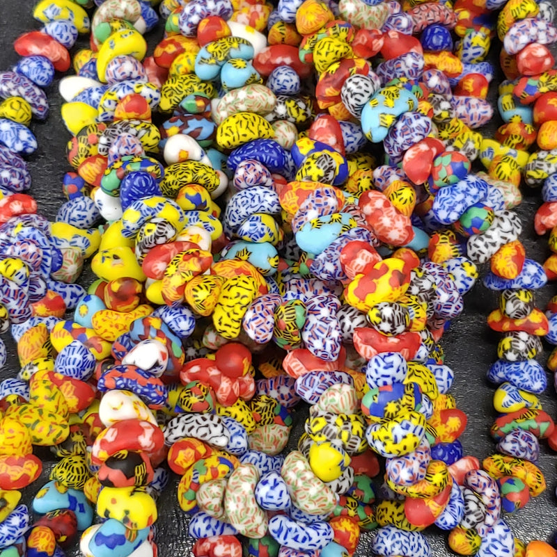 African Glass Beads - Fancy Canoe Shaped Beads for Statement Jewelry Arts & Crafts