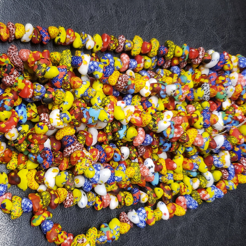 African Glass Beads - Fancy Canoe Shaped Beads for Statement Jewelry Arts & Crafts