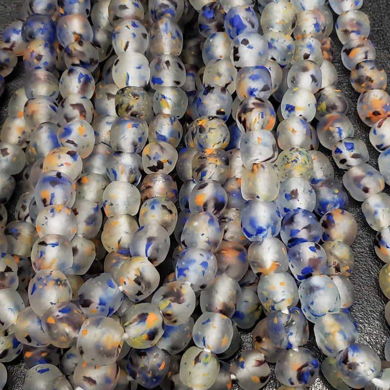 African Recycled Glass Beads - Multicolored Ghana Beads for Handmade Jewelry Designs.