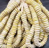 African glass beads - two tone flat spacer beads.