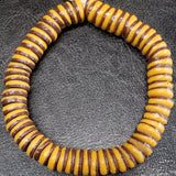 African glass beads - two tone flat spacer beads from Ghana