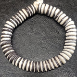 African Glass Beads - White and Black Flat Spacer Beads.