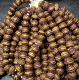African beads, 24 round Kente glass beads from Ghana