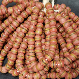African Glass Beads - 24 Round Kente Glass Beads from Ghana