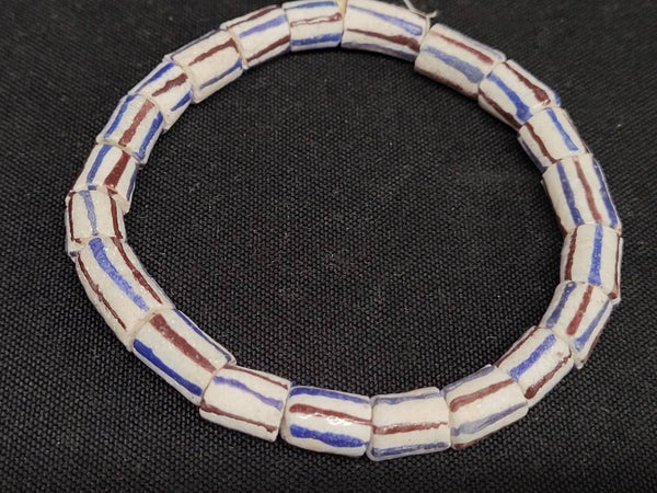 20 Krobo beads, African tube beads for jewelry making, AAB# 1006