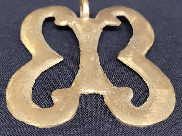 African brass pendant, Akan brass pendants, Extra large Adinkra symbol pendant, over 3 inches, AAB# 5304