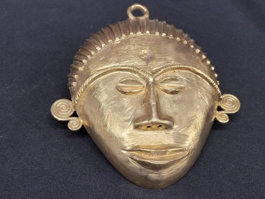 African tribal mask pendant, extra large decorative mask, 7.5 inches long, great for hanging on walls - Aadampo