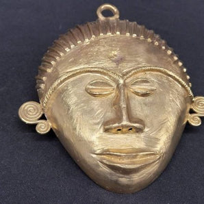African tribal mask pendant, extra large decorative mask, 7.5 inches long, great for hanging on walls - Aadampo